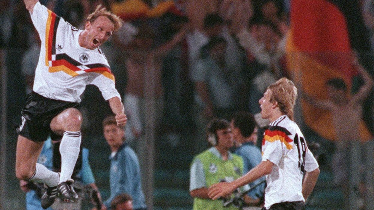 L Allemand Andreas Brehme buteur décisif en finale du Mondial 1990