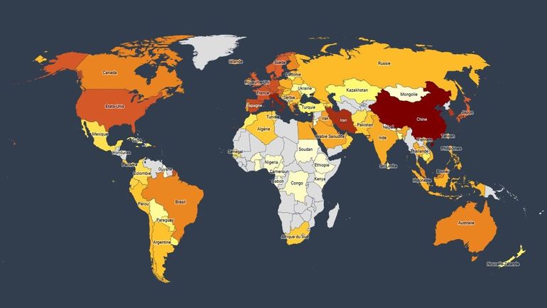 Coronavirus: suivez l'évolution de l'épidémie avec ces cartes interactives mises à jour quotidiennement