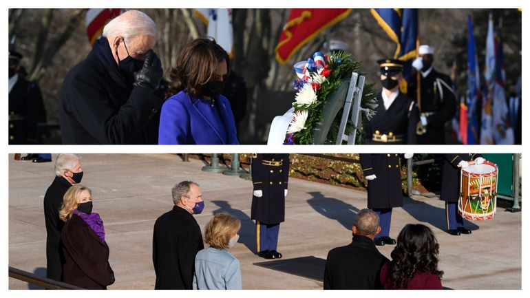 Investiture de Joe Biden : quatre présidents se recueillent au cimetière militaire d'Arlington
