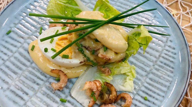 Recette de Carlo: Salade de crevettes pelées main