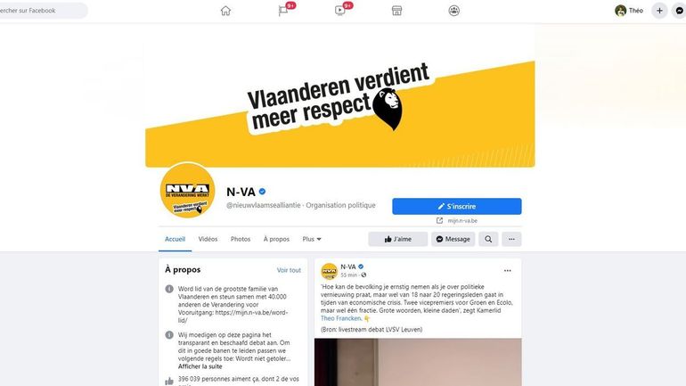 La N-VA, le Vlaams Belang et le PTB ont dépensé 371.000 euros en publicité sur Facebook en janvier