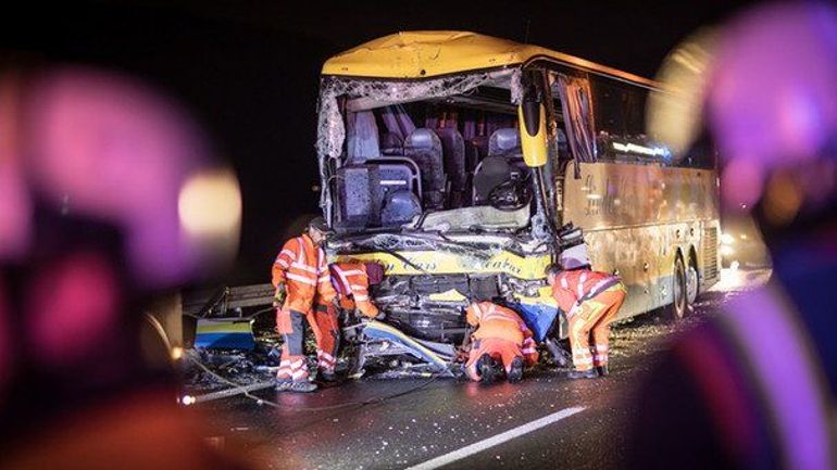 Accident d'un bus belge en Allemagne: au moins un mort et vingt blessés