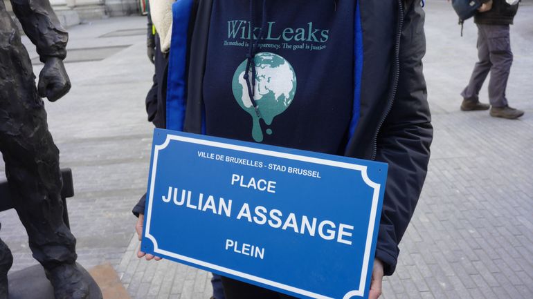 Journée de la presse : manifestation pour Julien Assange à Bruxelles