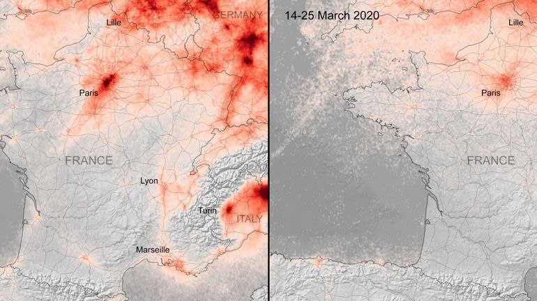 Photos avant/après : les conséquences du confinement sur la pollution de l'air en Europe