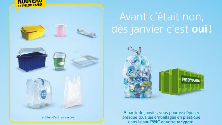 Wallonie Picarde: quasi tous les plastiques sont désormais autorisés dans les sacs PMC