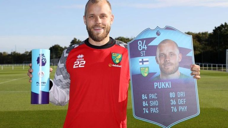 Pukki préféré à Kevin De Bruyne pour le titre de joueur du mois d'août en Premier League