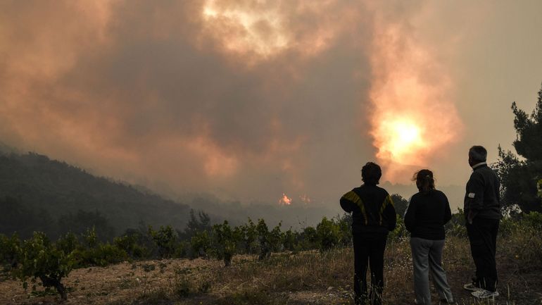 Grèce: les pompiers luttent toujours contre un important incendie de forêt dans les montagnes de Geraneia