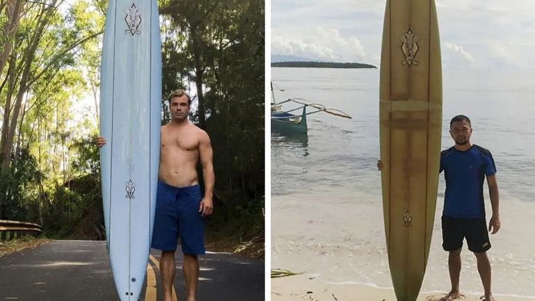 Un Hawaïen perd sa planche de surf en mer, il la retrouve aux Philippines