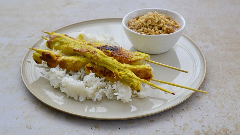 Recette de Carlo : Brochettes de poulet « saté »