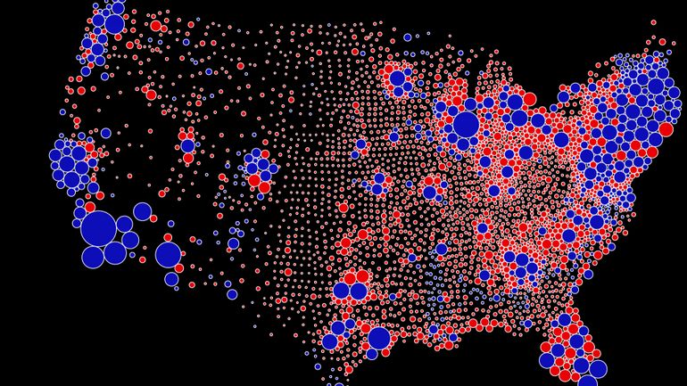 Elections américaines : la carte qui change le regard sur les résultats des républicains et des démocrates