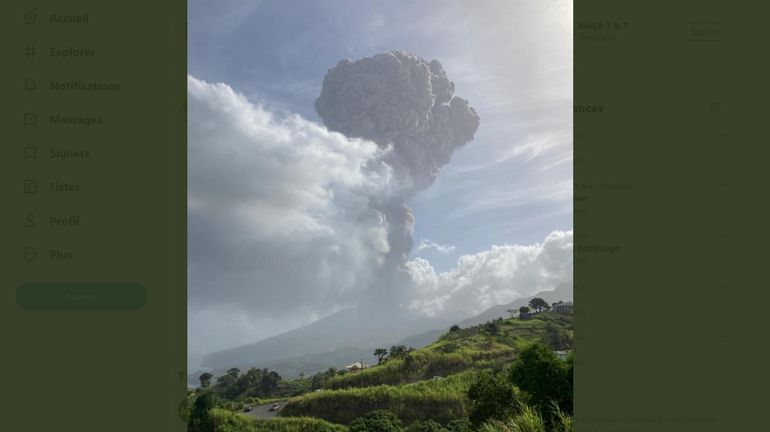 Le principal volcan de l'île caribéenne de Saint-Vincent en éruption