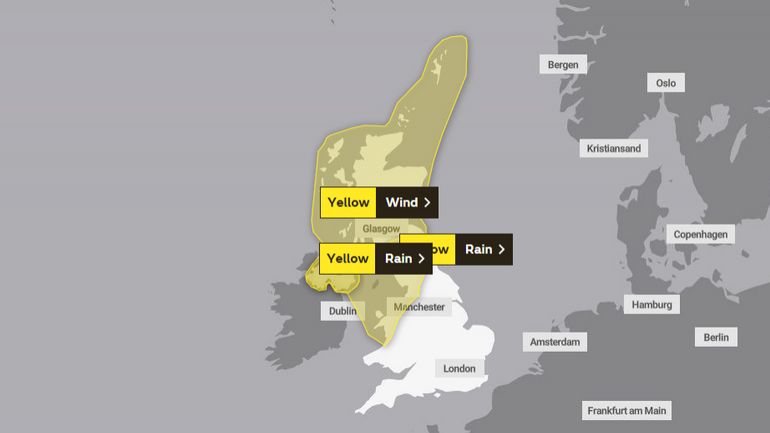 Trajet de la tempête Ciara : elle touchera l'Irlande et le Royaume-Uni ce samedi avant la Belgique