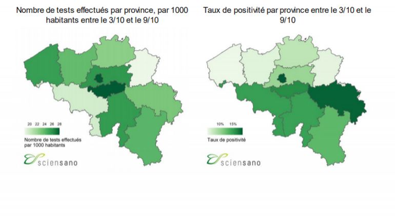Coronavirus en Belgique : le taux de positivité de Bruxelles, mais aussi celui de Liège dépassent désormais les 18%