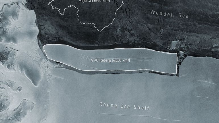 Le plus grand iceberg du monde, long de 170 kilomètres, s'est séparé du Pôle sud