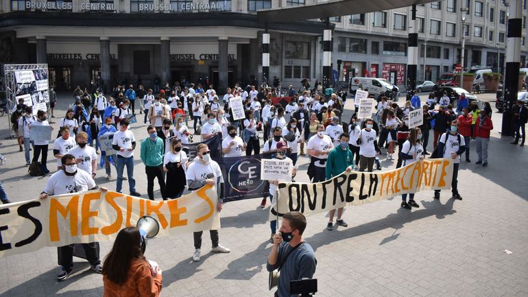 Nouvelle manifestation de la FEF à Bruxelles contre la précarité étudiante
