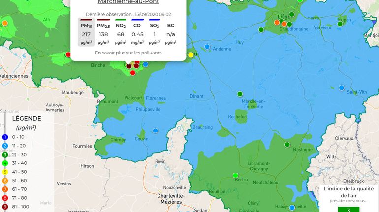 30 degrés et des points rouges sur la nouvelle carte 