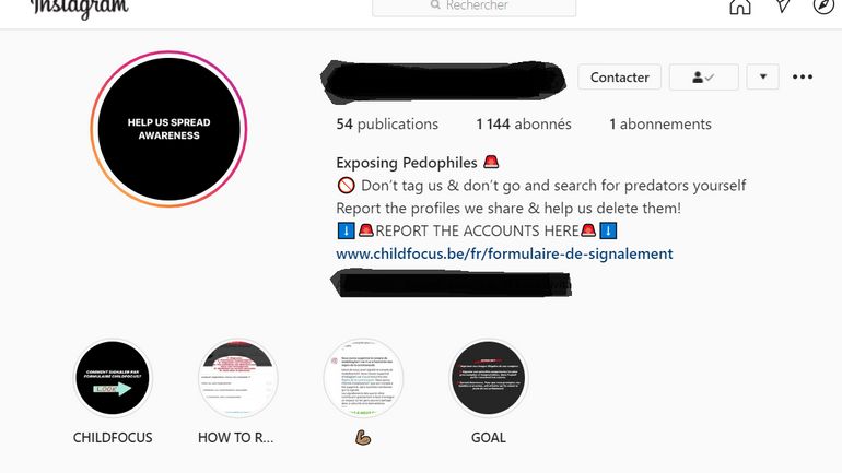 Child Focus va signaler un compte Instagram belge qui appelle à dénoncer les comptes pédopornographiques