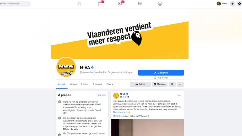 Ces 30 derniers jours, la N-VA a dépensé davantage sur Facebook que le Vlaams Belang