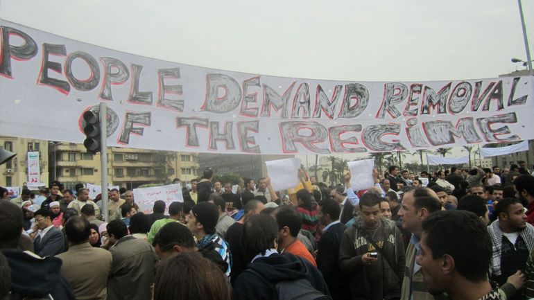 Janvier 2011, les Egyptiens se soulèvent place Tahrir : 