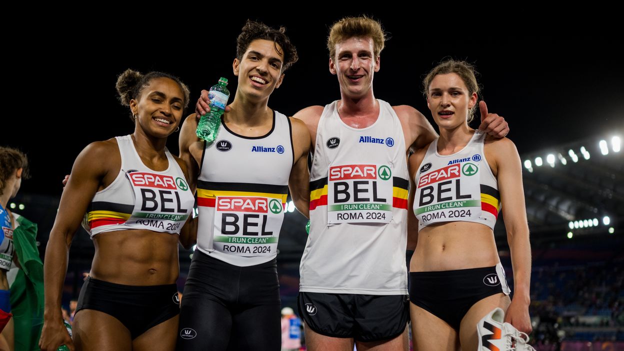 Relais Mixte 4X400M : Interview après course de Jonathan Sacoor, Naomi Van Den Broeck et Alexander Doom