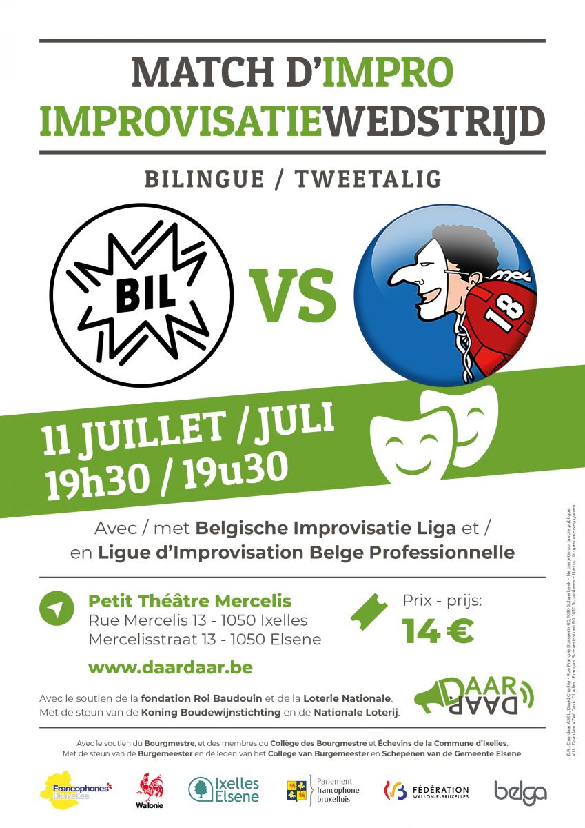 DaarDaar organise un match d'impro bilingue à l'occasion de la fête de la Communauté flamande