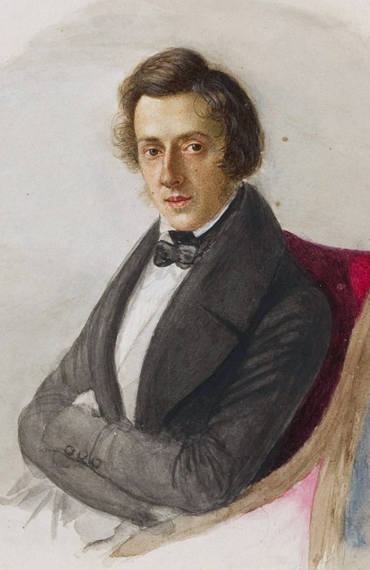 Portrait de Chopin réalisé par sa fiancée Maria Wodzińska en 1835. 