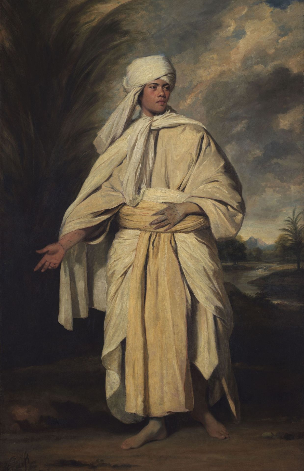 Photographie de la peinture "Portrait of Mai  (Omai)" de l'artiste Joshua Reynolds rendue disponible par le Nation Portait Gallery. 