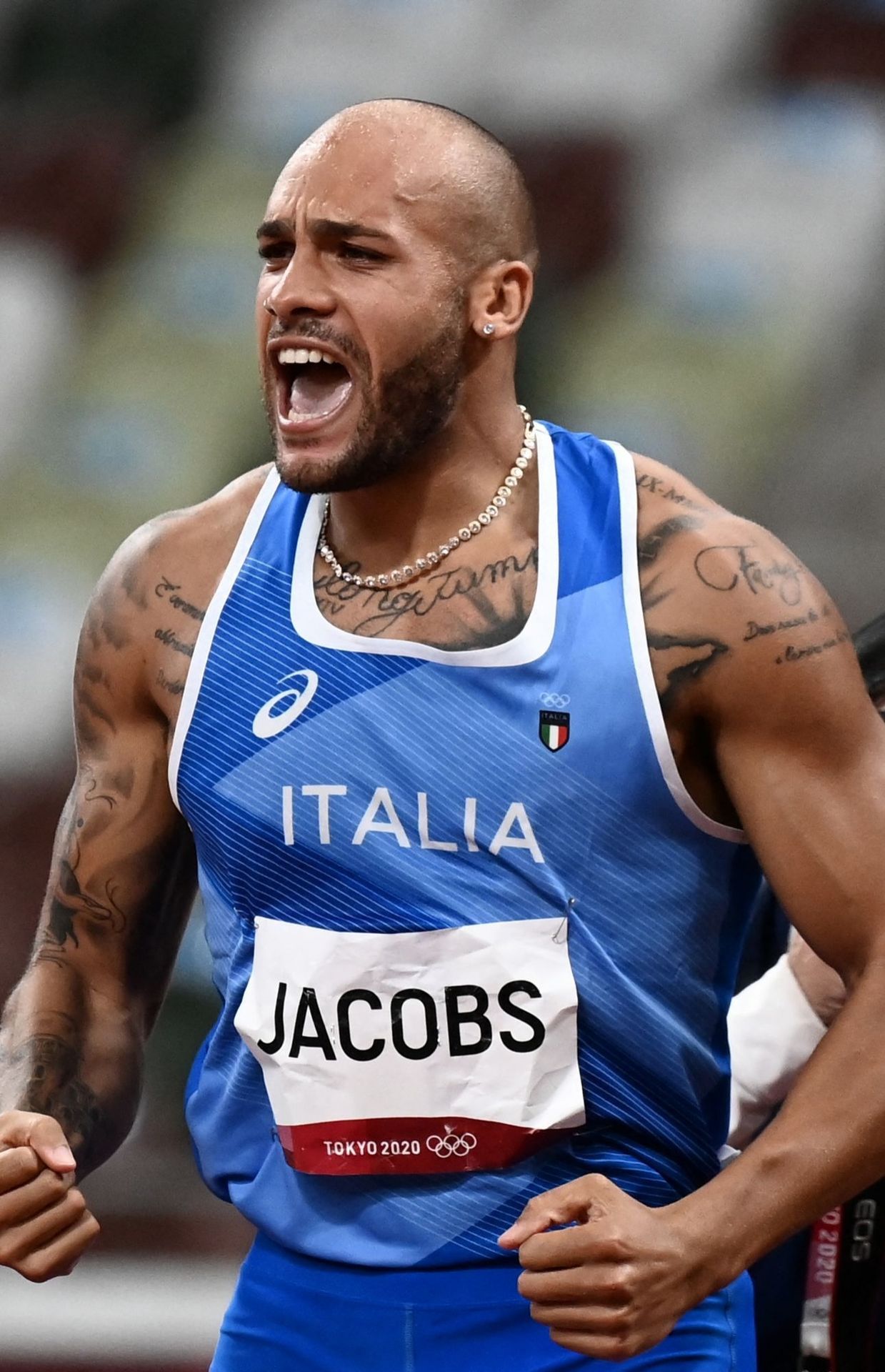 Marcell Jacobs, vainqueur du 100m.