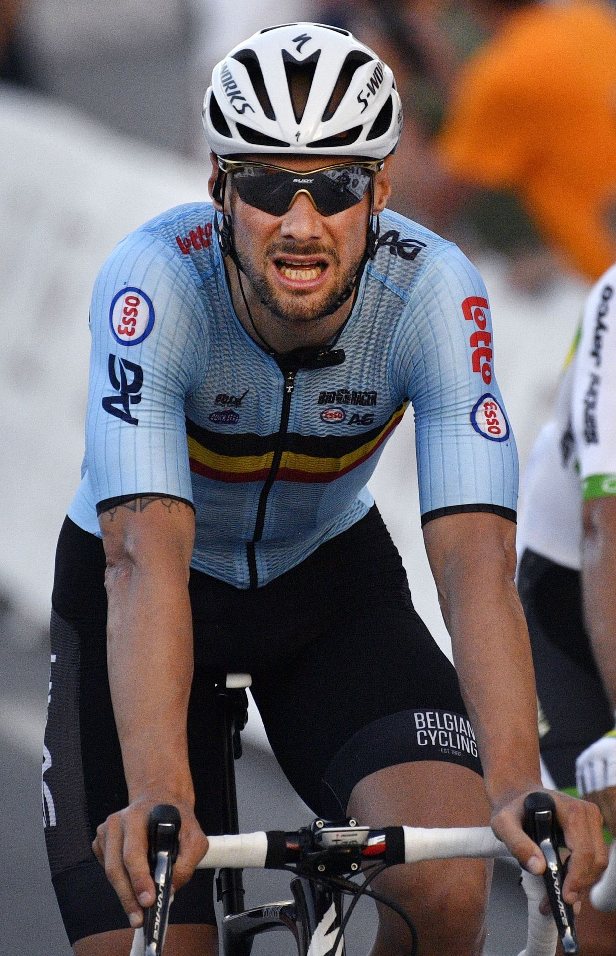 Tom Boonen avec le maillot national de la Belgique.