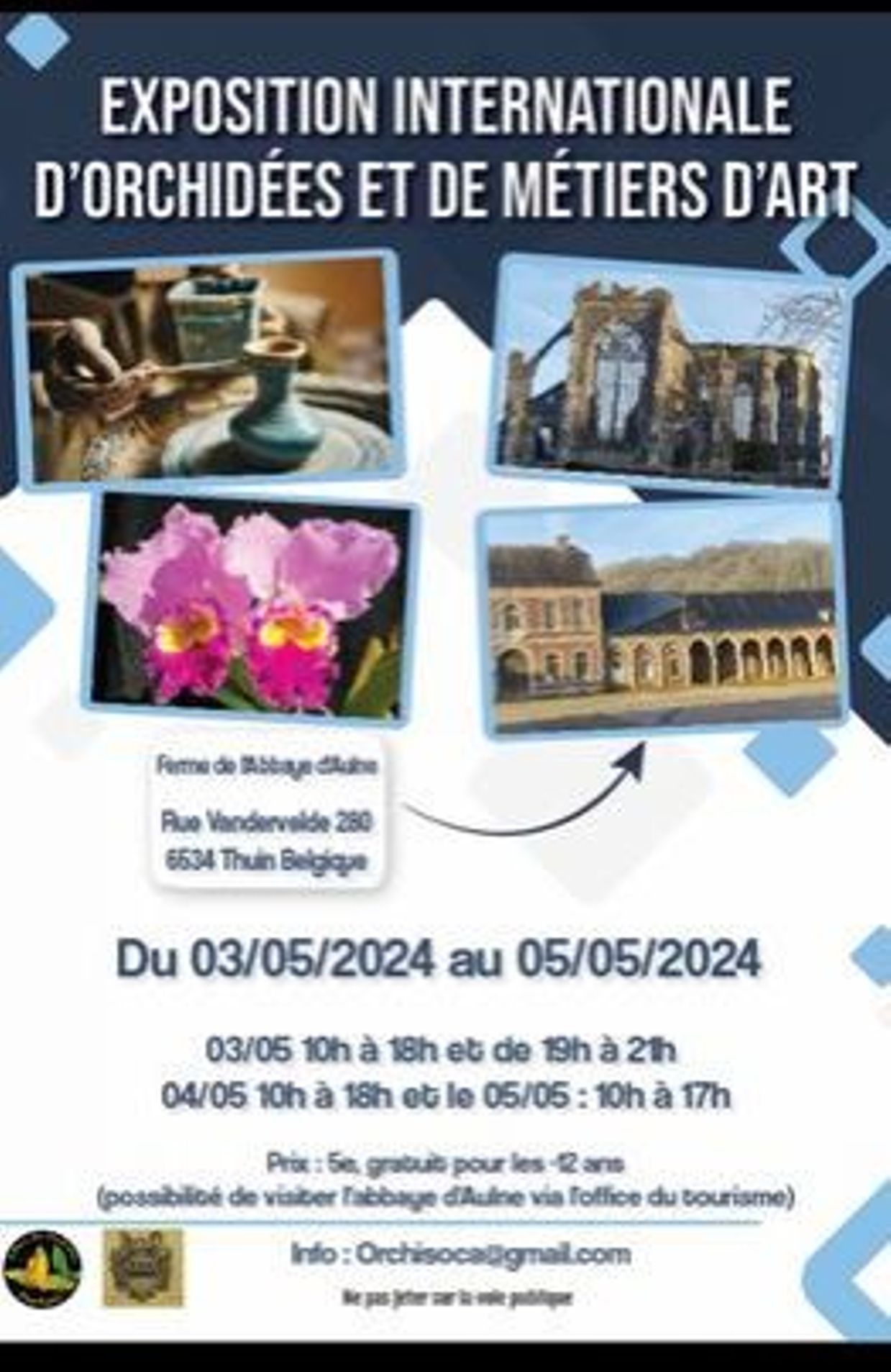 Expo d'orchidées et des métiers d'art à Thuin du 03 au 05 mai 2024