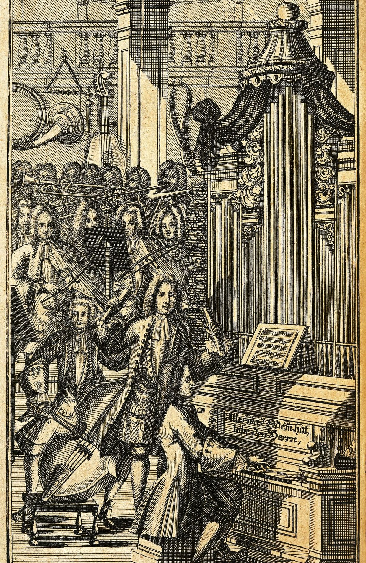 Concert au temps de Johann Sebastian Bach (1685-1750), Musik-Lexikon publishing, illustration