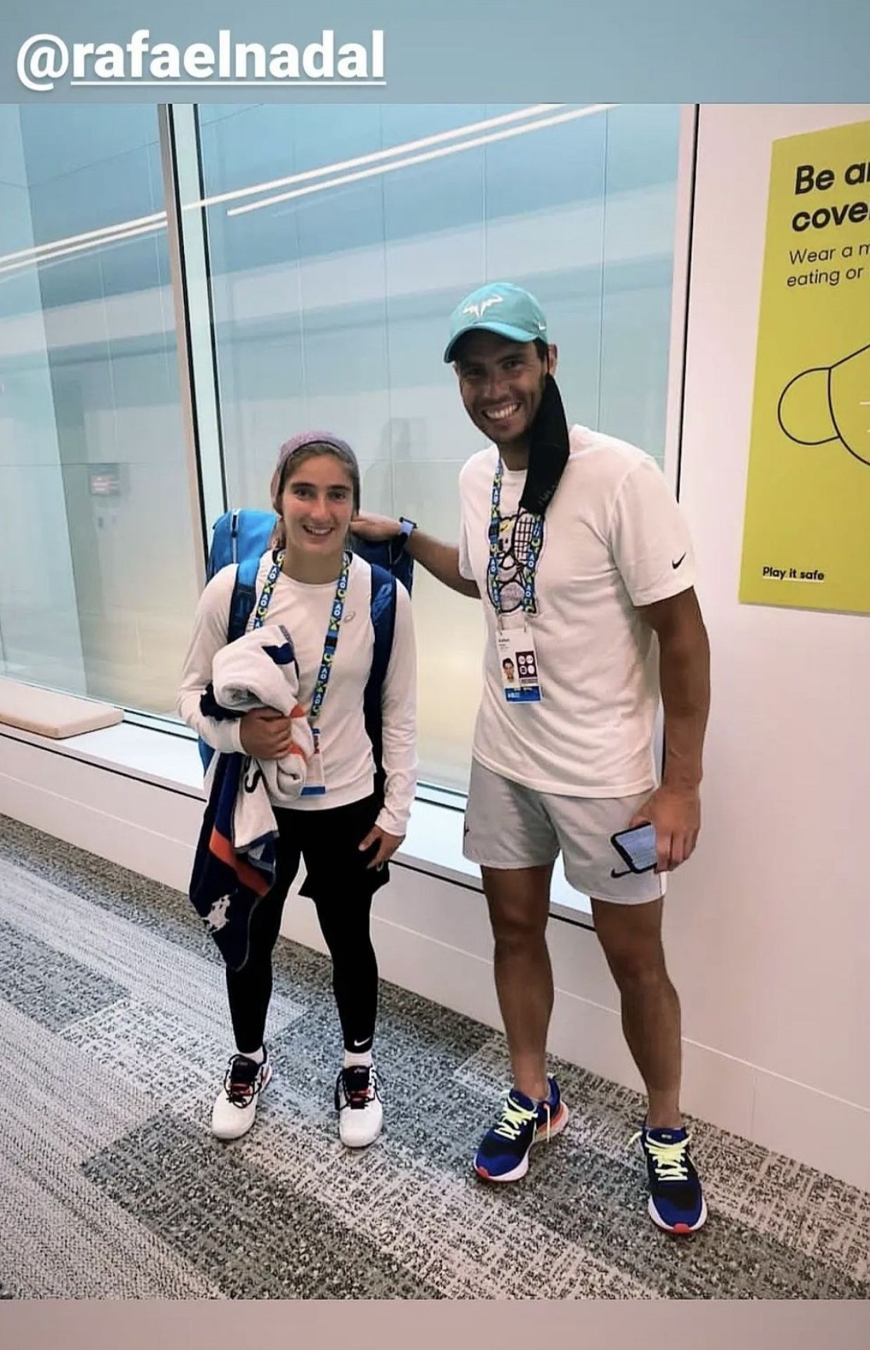 La joueuse iranienne Meshkatolzahra Safi a rencontré son idole, Rafael Nadal