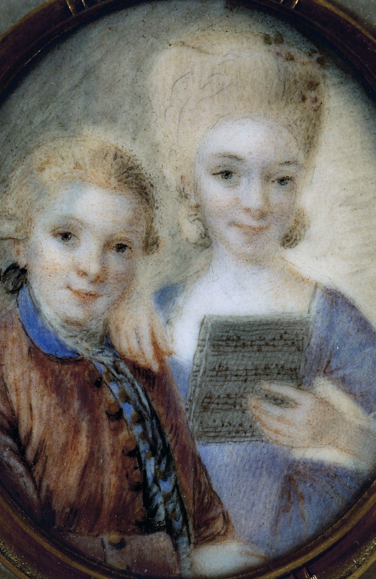 Maria Anna Walburga Ignatia Mozart aux côtés de son frère