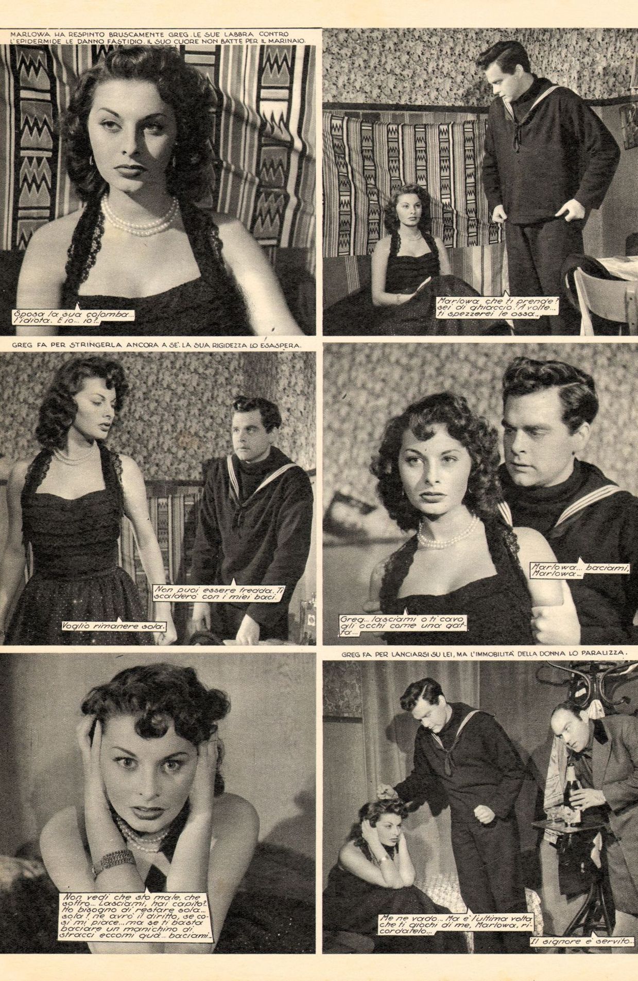 Non posso amarti" avec Sophia Loren - Sogno n°51, Rome, Italie, 1950.