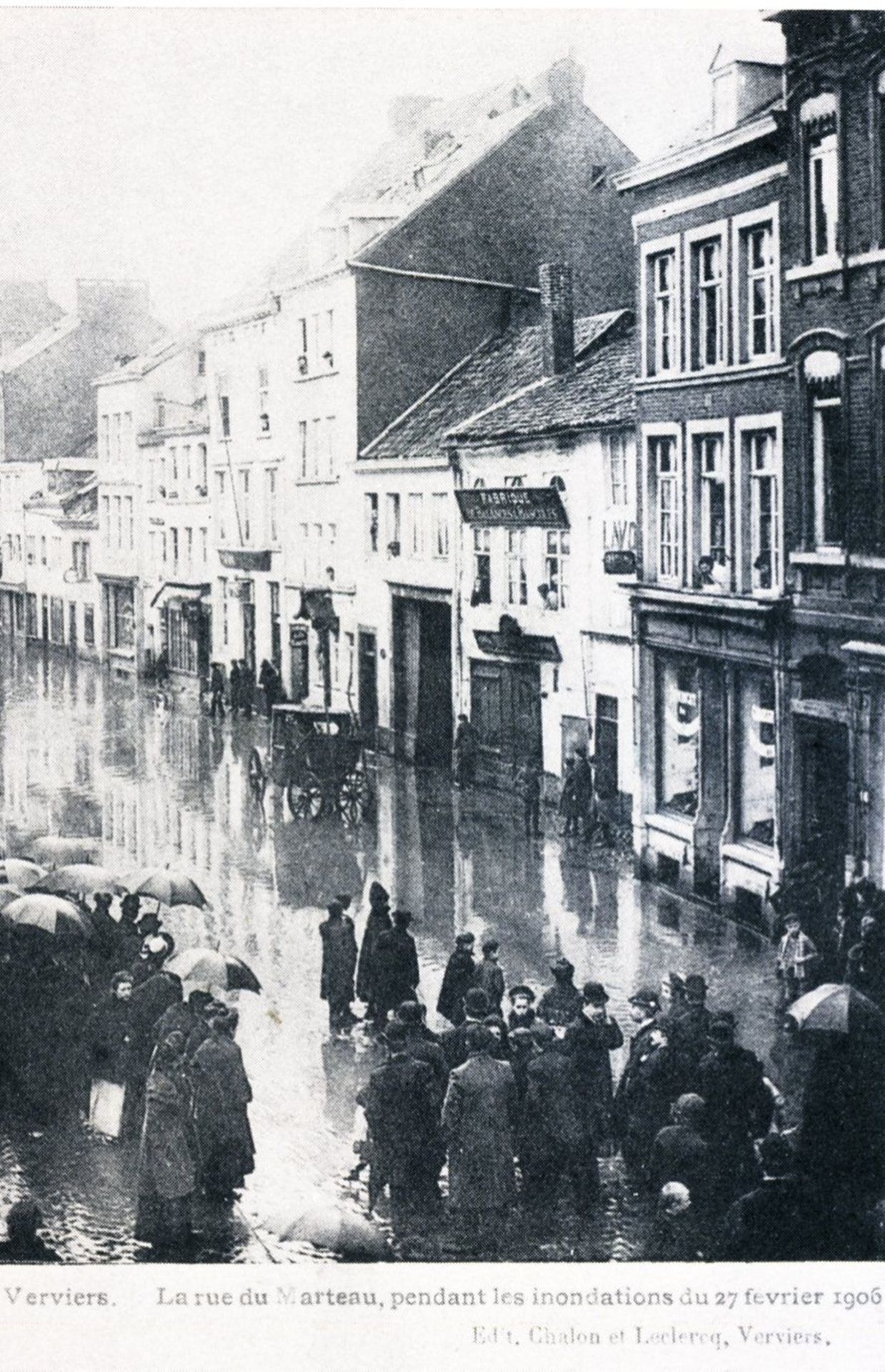 Inondation à Verviers en février 1906 (rue du Marteau) 