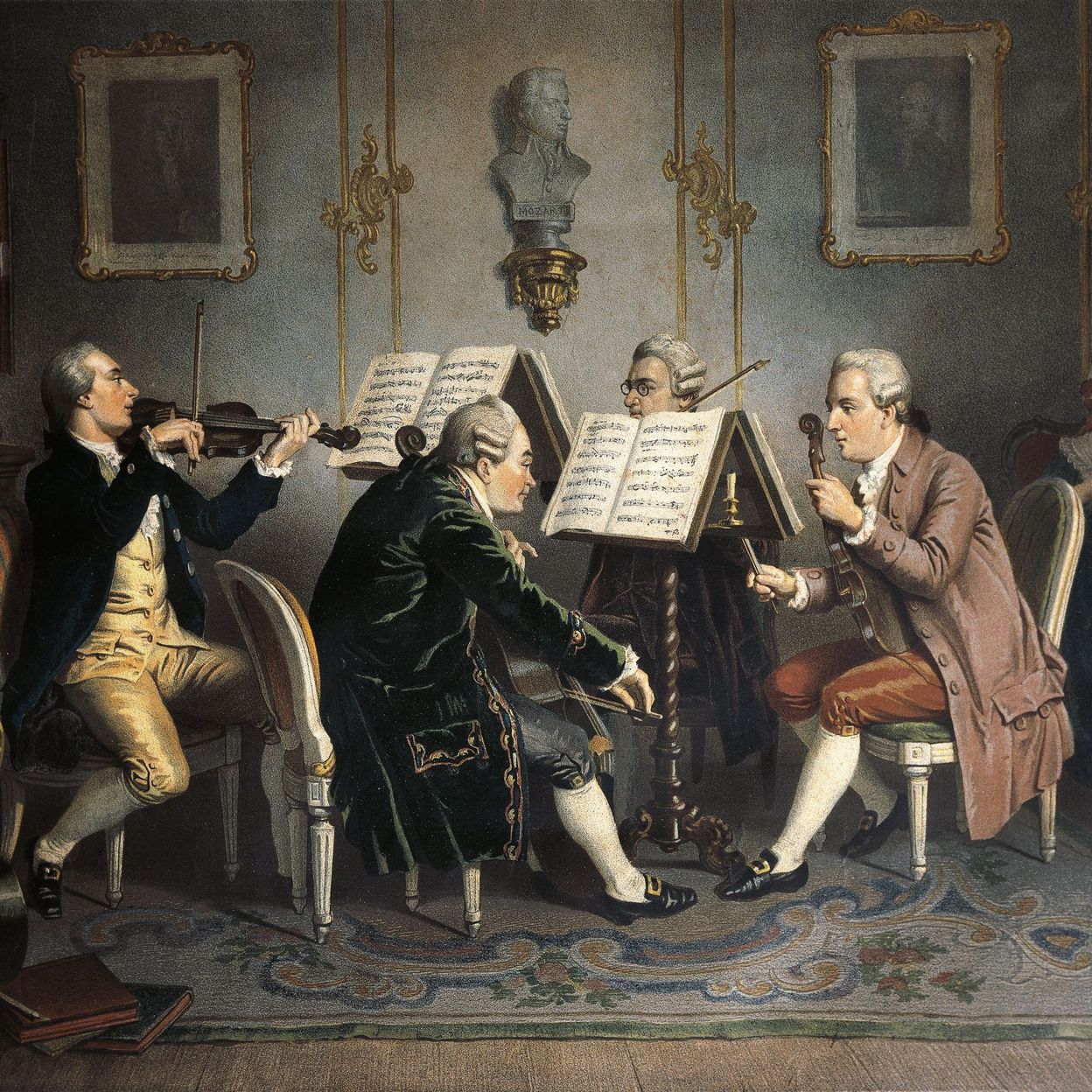 Гайдн фортепиано слушать. Гайдн Йозеф квартет. Гайдн эпоха классицизма. Живопись 19 века музыканты струнный квартет. Йозеф Гайдн и Моцарт.