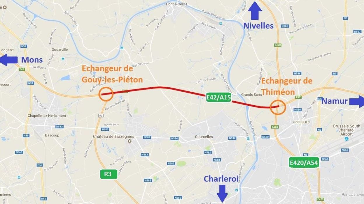 Autoroute fermée cette nuit entre Mons et Charleroi pour travaux sur le