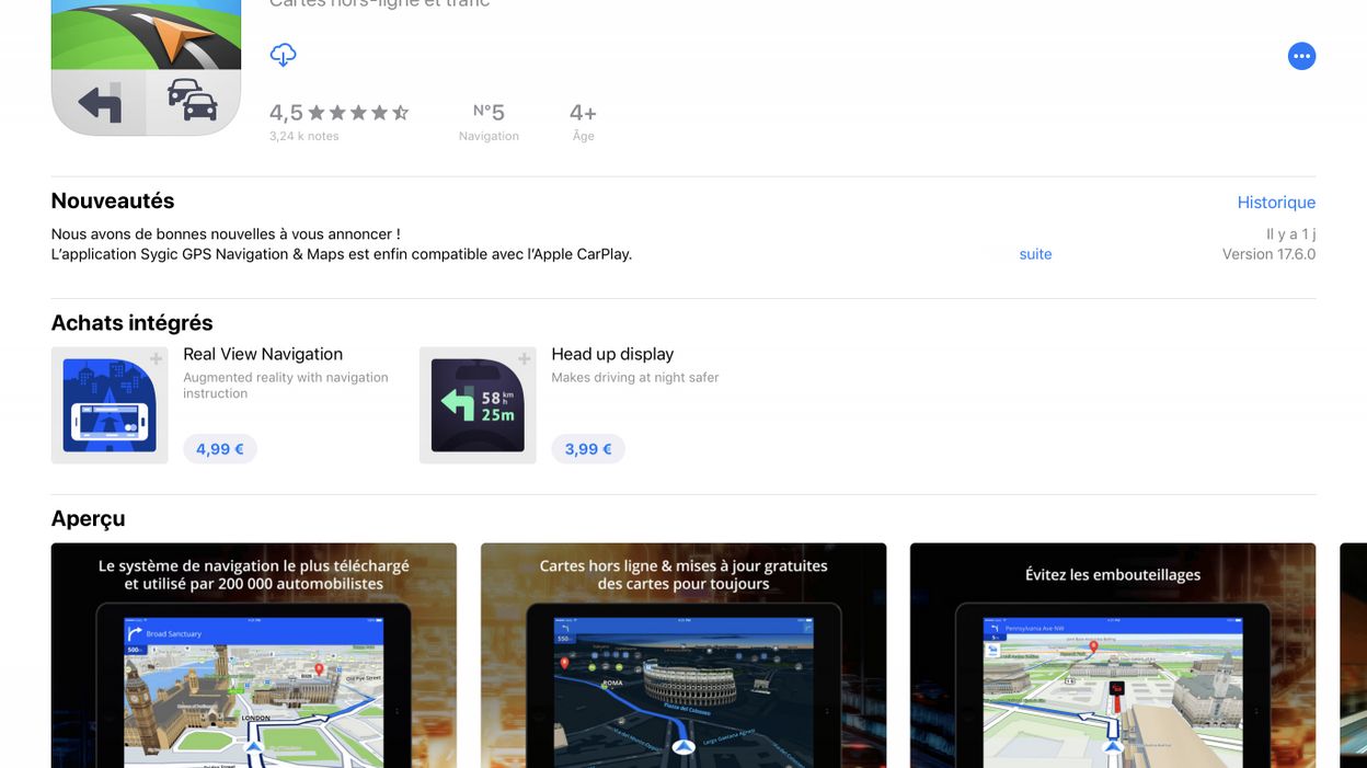 Le GPS de Sygic débarque sur l'Apple CarPlay RTBF Actus