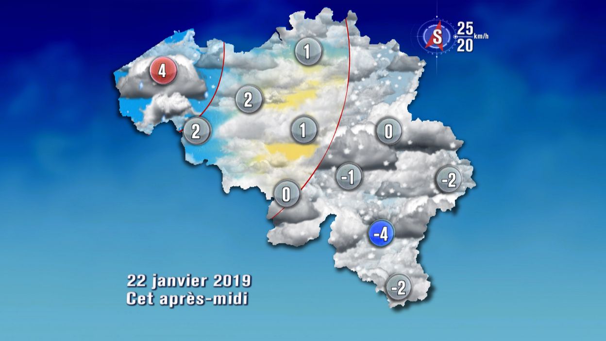 Météo de ce mardi de la neige sur l'ensemble des régions rtbf.be