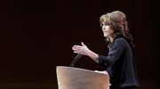 L'ancienne candidate à la vice-présidence des Etats-Unis Sarah Palin s'exprime en clôture de la grande conférence du mouvement conservateur américain (CPAC), près de Washington le 8 mars 2014