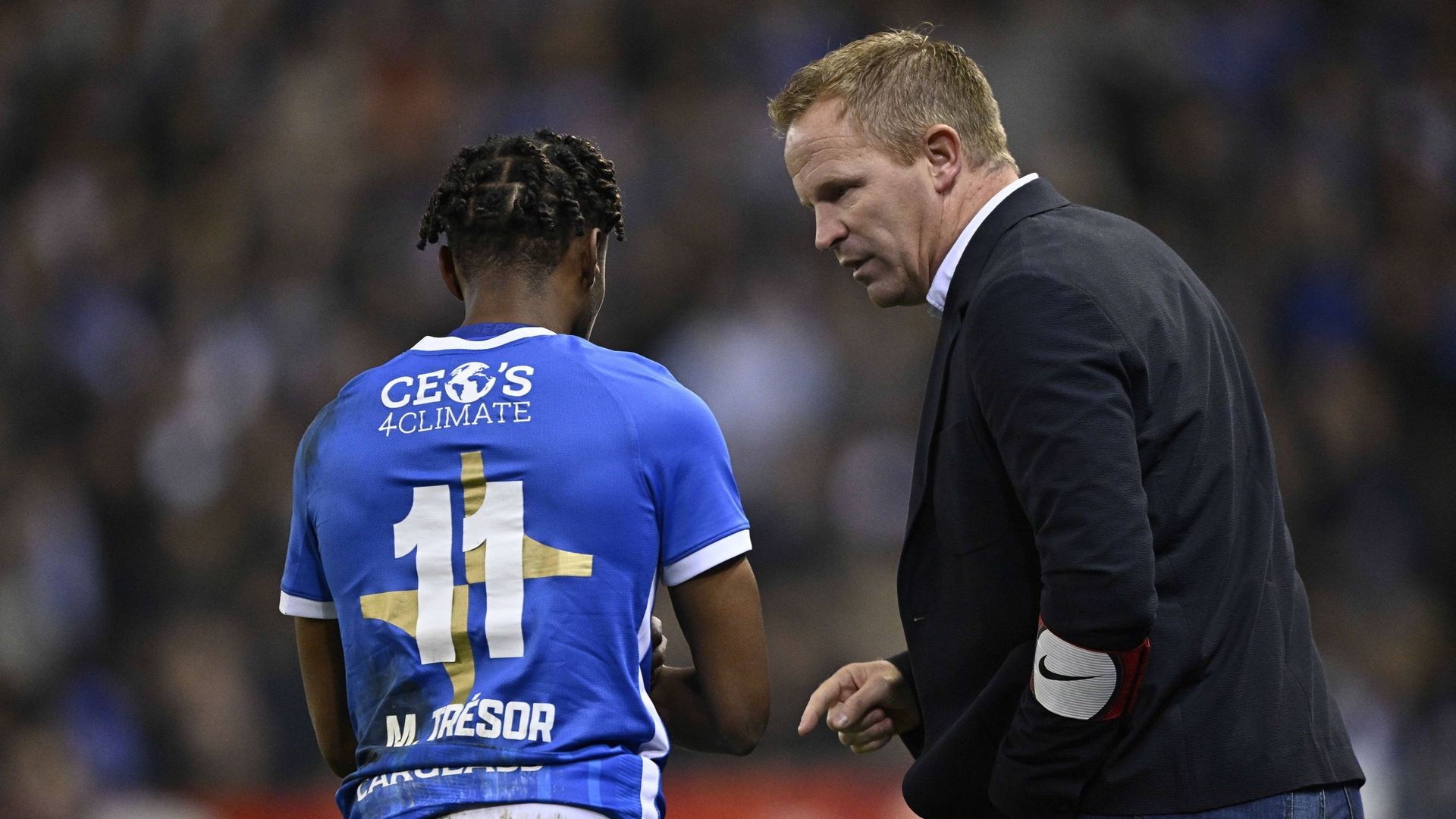 Mike Trésor et son entraîneur Wouter Vrancken.