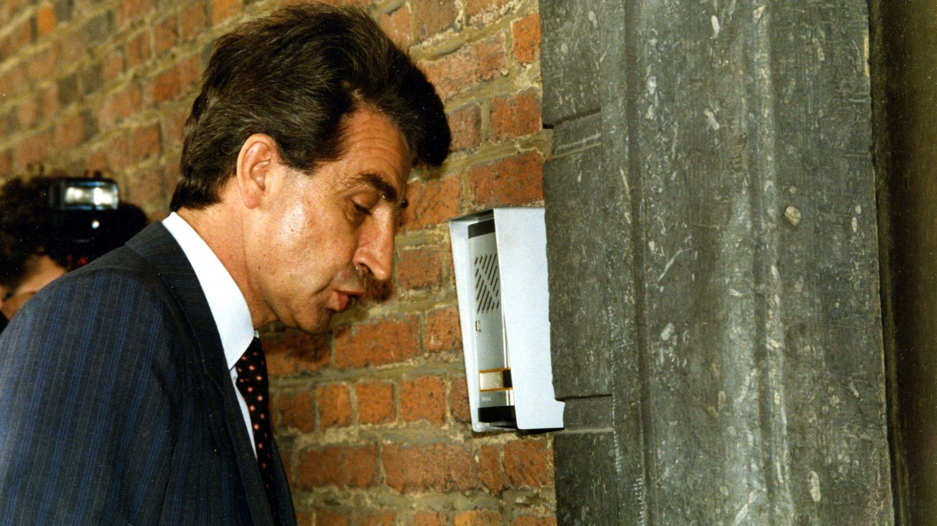 Alain Van der Biest à son arrivée au Palais de Justice de Liège le 6 juillet 1992.