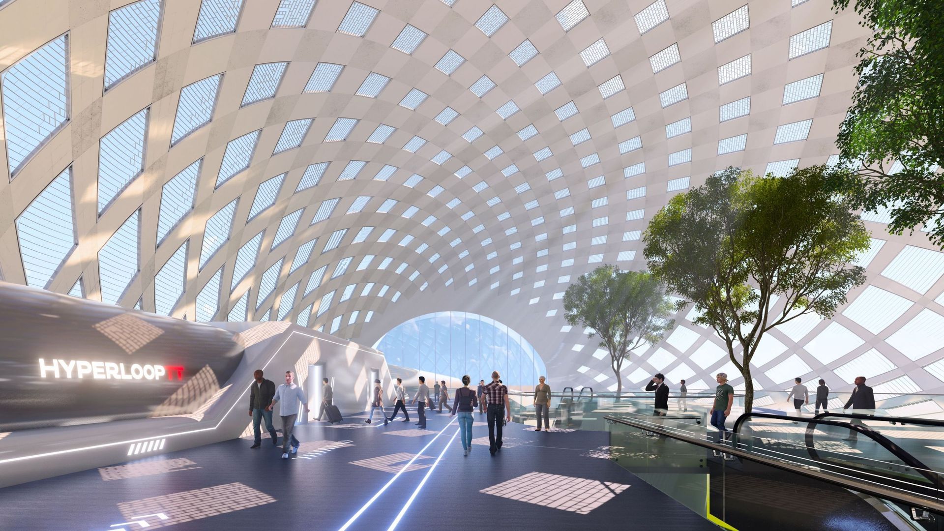 Une gare imaginée par HyperloopTT