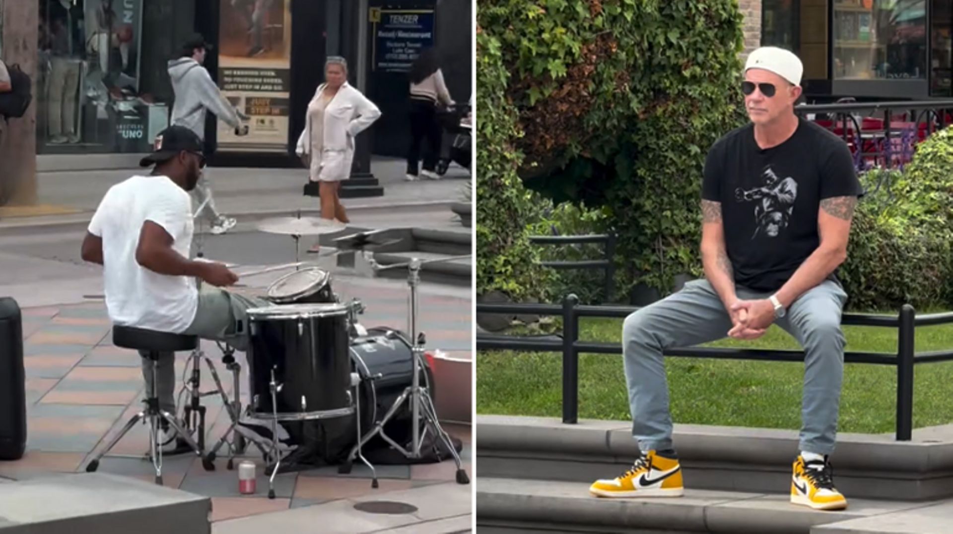 Un batteur joue un titre des Red Hot Chili Peppers face à Chad Smith sans s’en rendre compte