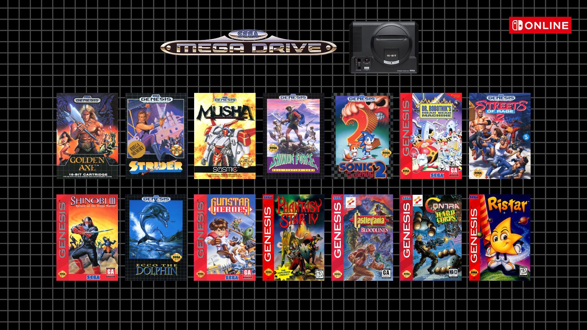 Cinq jeux Mega Drive rejoignent l’abonnement Nintendo Switch Online