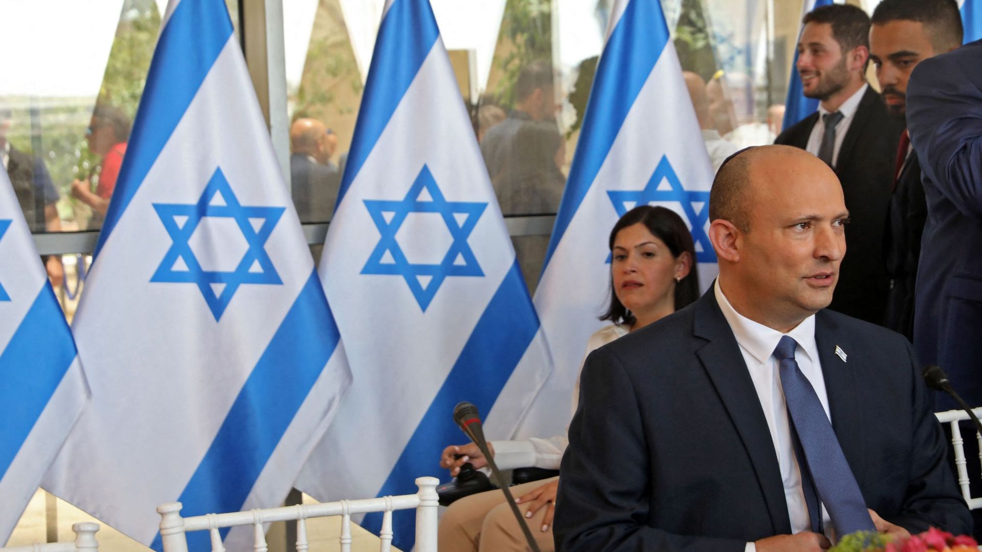 Le Premier ministre israélien Naftali Bennett participe à une réunion hebdomadaire du cabinet à Jérusalem, le 29 mai 2022.
