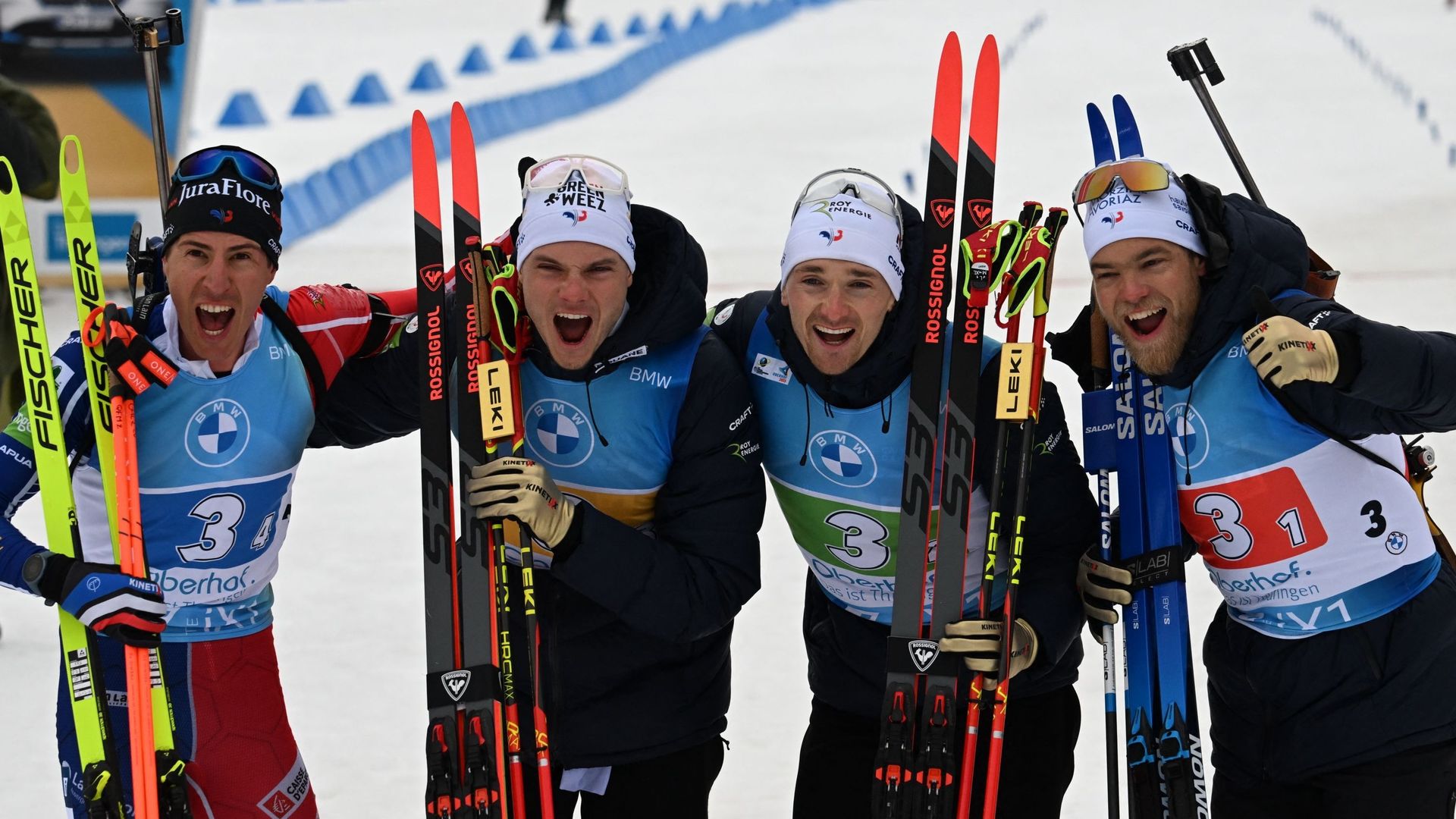 La France a remporté le relais masculin aux championnats du monde de biathlon.