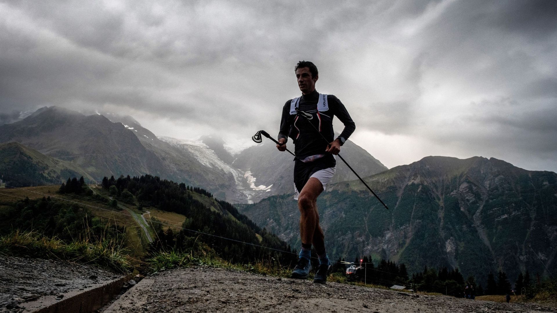 Kilian Jornet sur l'Ultra Trail du Mont-Blanc en 2018