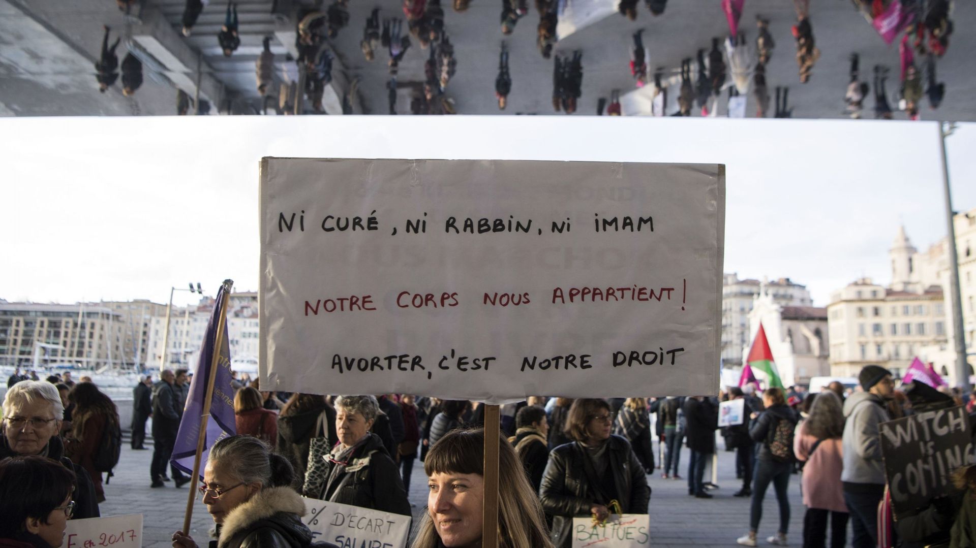 Manifestation en faveur de l'avortement. Marseille, 8 mars 2018.