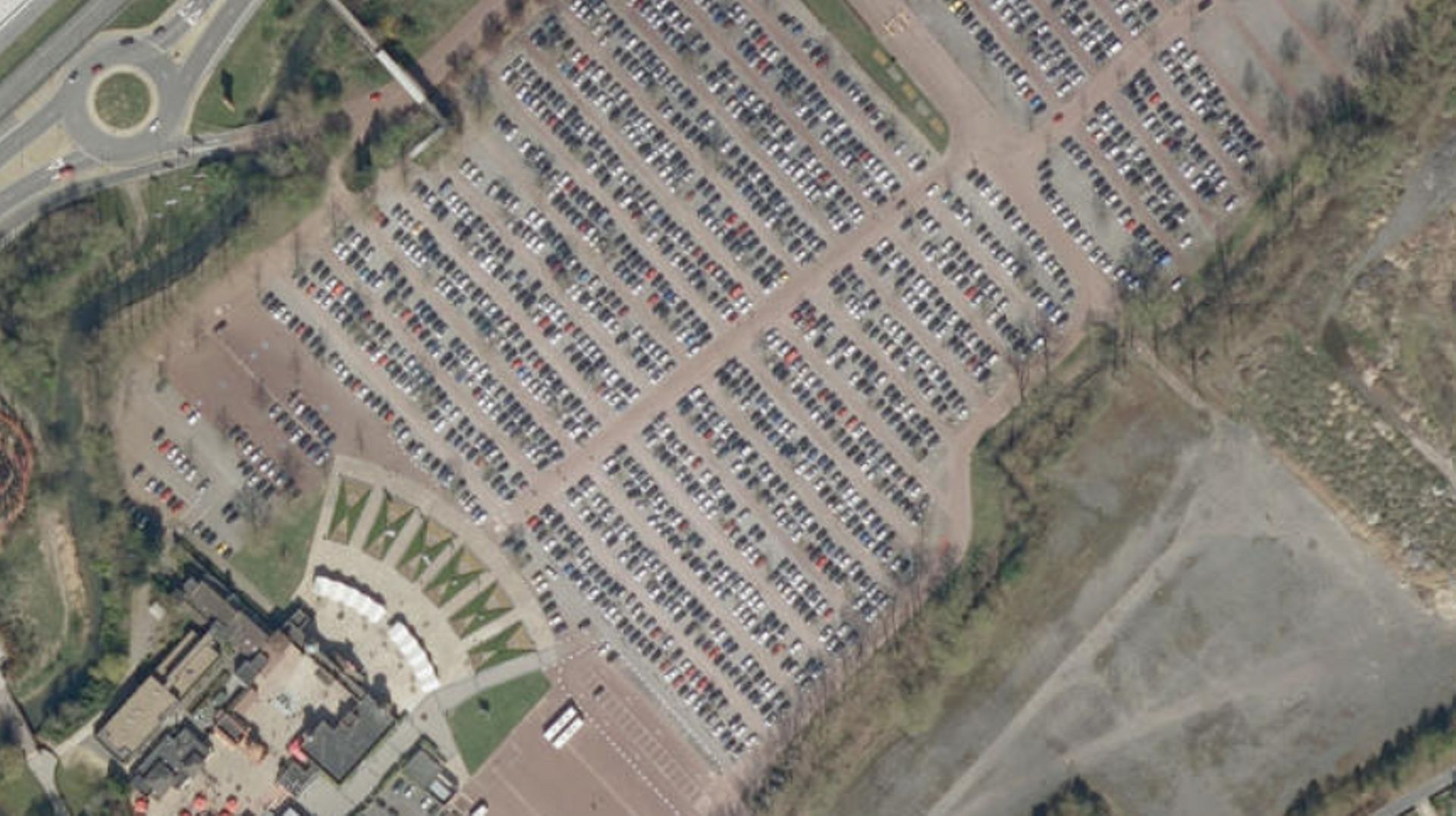 Le parking de Walibi en 2015